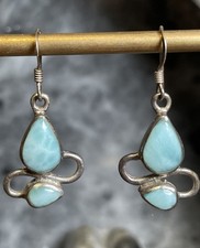 Southwestern Style Sterling Silver And Larimar Dangle Earrings