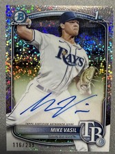2025 Bowman Chrome Mike Vasil CPA-MV 1st Speckle Refractor Auto /299 Rays