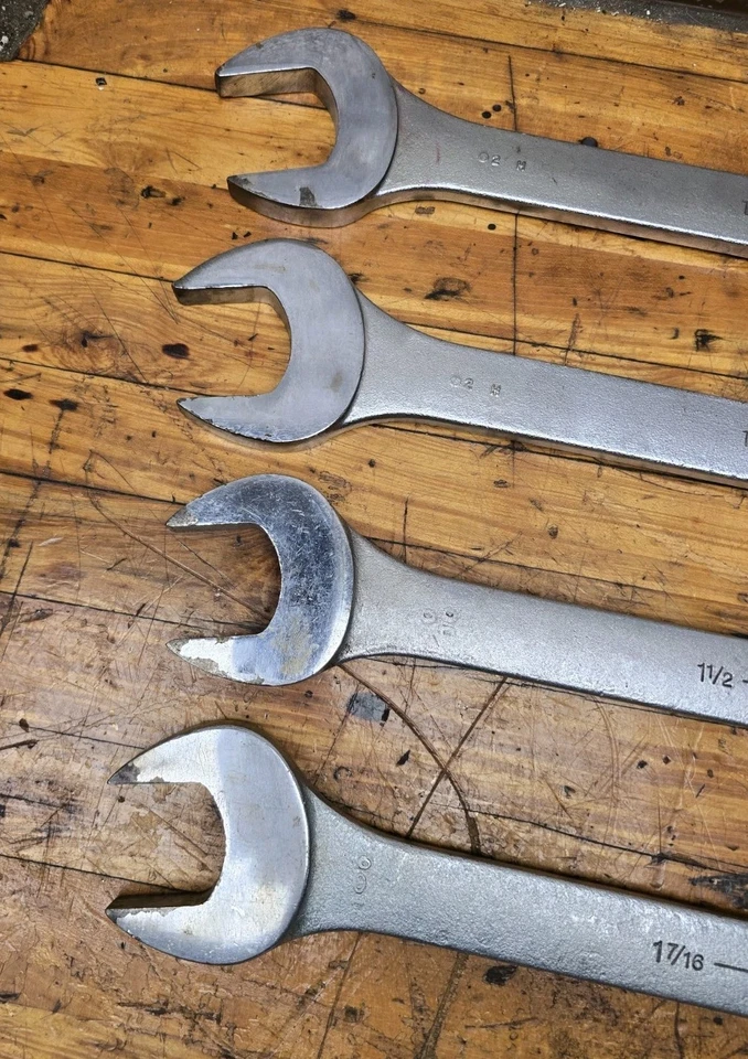 Lote de 4 llaves combinadas grandes Williams industriales diésel 1-11/16" 1-7/16" Foto 4 de 4