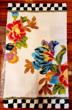 Mackenzie Childs WHITE FLOWER MARKET Bath Rug...