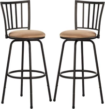 Adjustable Counter Stools,Bar Stools with 360 Degree Swivel Seat Top and Comfort