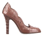 DOLCE & GABBANA Cinderella PVC Crystal Pumps Heels Rose Brown 39 9 09481
