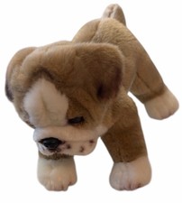 Bearington Collection Tug the Bulldog Puppy Plush Stuffed Animal Realistic 12"L