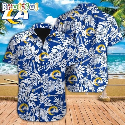 Los Angeles Football Team Ramss Hawaiian Casual Button Down Shirt Unisex Adults
