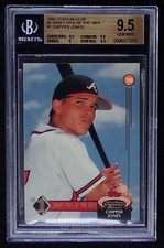 1992 STADIUM CLUB CHIPPER JONES #1  DRAFT PICK  BGS 9.5  **  GEM-MINT  **