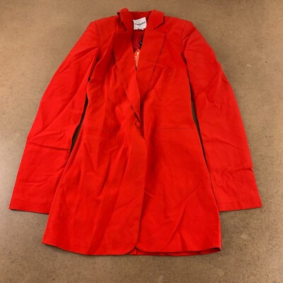 Unique21 Women's US Size 4 TALL Red Tailored Single Button Blazer NWT *Flaw