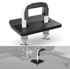 Black White 2'' Trailer Hitch Tightener Anti Rattle Heavy Duty Steel With Rubber