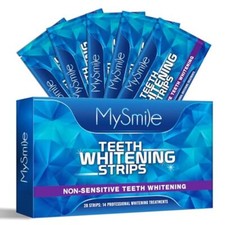 MySmile 6 Hydrogen Peroxide Teeth Whitening Strips - 14 Pouches/Box