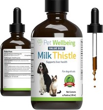 Pet Wellbeing Milk Thistle for Dogs  Cats - Supports Liver Health, Protects...
