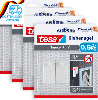 Tesa Klebenagel Für Tapeten Und Putz 0,5Kg Im 4Er Pack - Selbstklebende Nägel Fü
