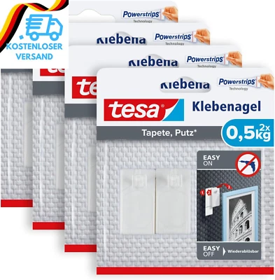 BESUCHE DEN TESA-STORE Tesa Klebenagel Für Tapeten Und Putz 0,5Kg Im 4Er Pack - Selbstklebende Nägel Fü