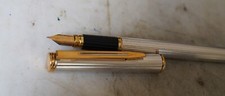 Magnifico Penna Stilo Waterman Pl. Argento Gadroons - Oro Massiccio 18 Carati