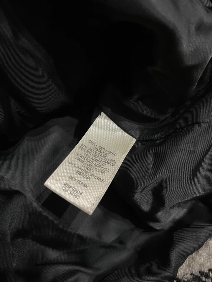 Medium Juicy Couture Black and White Plaid Jacket Statement Buttons Wool Blend - Image 3 of 4