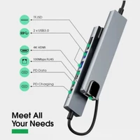8 in 1 USB-C Hub Type C To USB 3.0 4K HDMI PD Adapter Universal Macbook windows