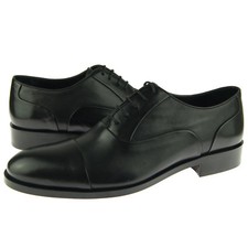 Alex D "Madison" Cap Toe Oxford, Men's Formal Dress Leather Shoes, Black