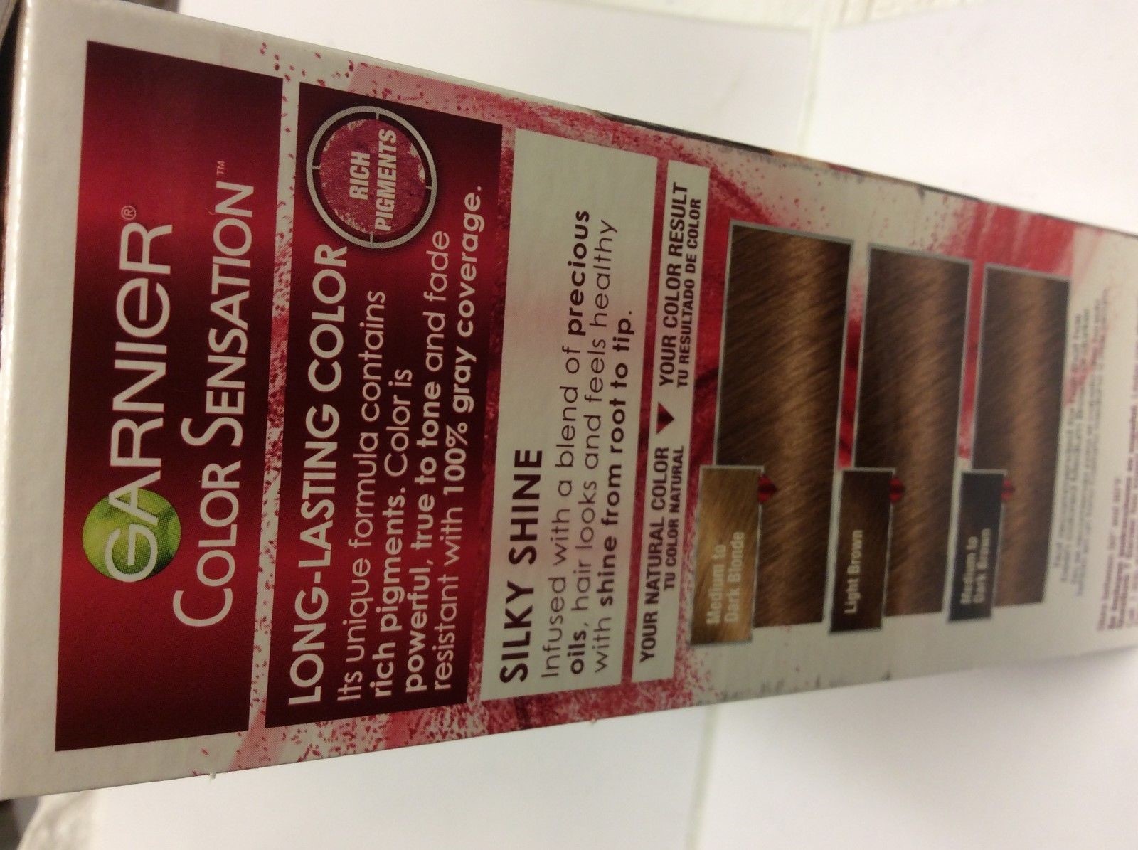 3 X Garnier Hair Color Sensation Rich Long-Lasting Cream 6.3 Light Golde Brown
