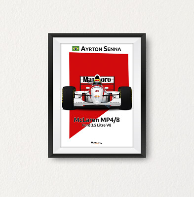 Ayrton Senna McLaren MP4/8 ポスター McLaren MP4/8 - Ayrton Senna