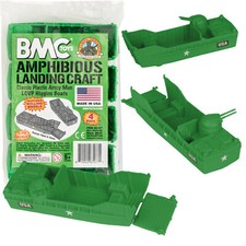BMC Marx Recast Landing Craft 4pc Green Plastic Army Men Higgins Boat LCVP 1:72