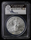 2013 W Burnished American Silver Eagle PCGS MS 69 First Strike Signed Spots