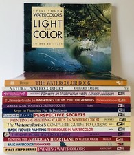 Lot Of 15 Watercolor Painting Techniques Art Instruction Softcover Books Nice