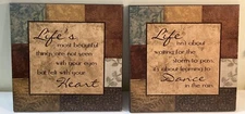 Set of 2 Inspirational 11.75X11.75 Wall hangings Rustic & Floral Weathered Edges