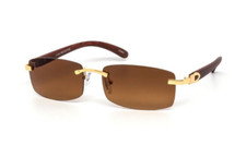 Fashion Luxury Rimless Square Vintage Retro Style Designer Hip Hop Sunglasses