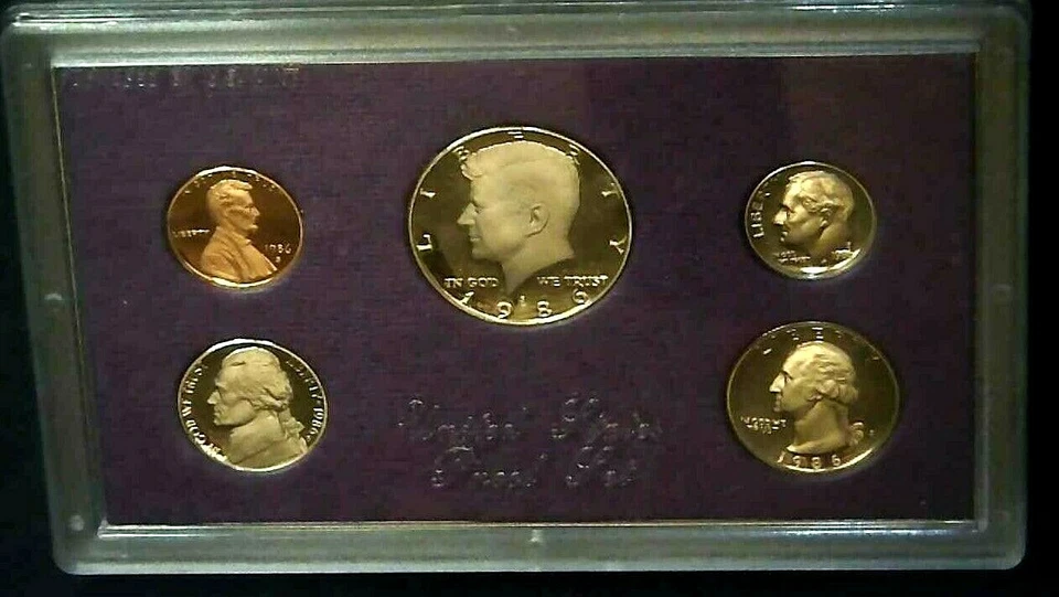 1986-S US Proof Mint Set 5 Coins CLAD 21ssh0715-3 - Image 3 of 4