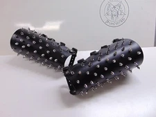 LEATHER SPIKED OLD SCHOOL GAUNTLET..DEATH METAL...(MDLG0013)..... HYPOCRISY