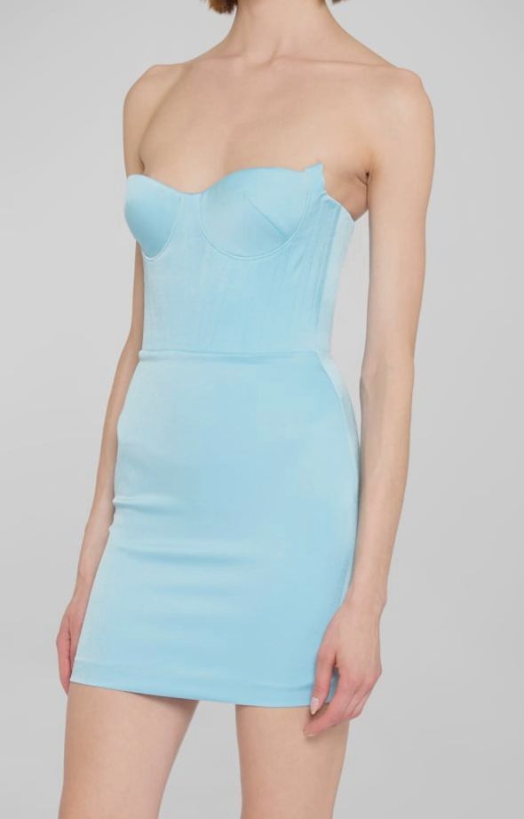 alex perry blue dress Strapless midi dress in blue - Alex Perry