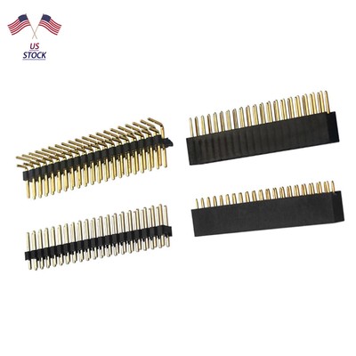 4x 2x20 PIN Socket Dual Male Header Pin Connector for Raspberry Pi Zero/Zero W d
