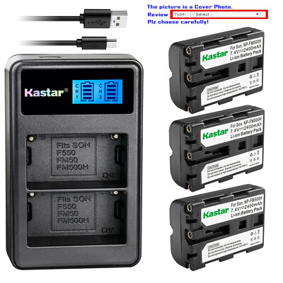 Kastar Battery LCD Dual Charger for Sony NP-FM500H BC-VM10 ACSQ950 Viltrox DC-50