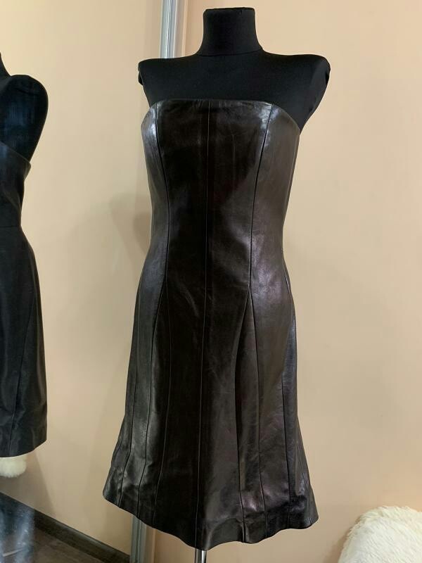 Yves Saint Laurent corsetto nero abito in lambella taglia xs 2 38 sulla spalla
