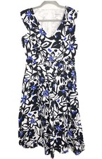 Tally Taylor Paris Rome Floral Short Cap Sleeve V Neck Flare Tea Dress Size 6 D4