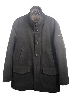 Paul & Shark Brown Textured Fabric Overcoat Jacket Made In Italy - Men s Large