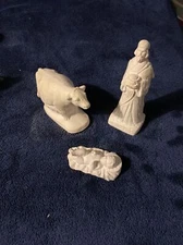 Holy Family 3 Piece White Clay Nativity Set
