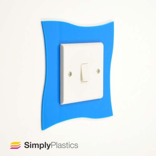 Wavey Light Switch Surrounds Perspex® Coloured Acrylic Finger Switch Plates - Picture 22 of 69