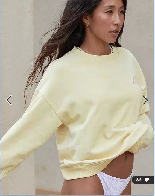 Roxy yellow sweatshirt sales