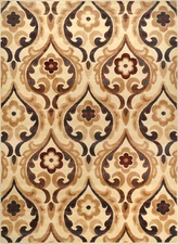 Home Dynamix Ivory Leaves Vines Petals Contemporary Area Rug Floral HD4902-100