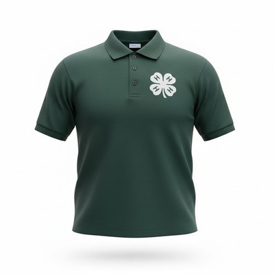 Youth M Oklahoma 4-H Polo Style Show Shirt With Emblem Meets OYE Requirements