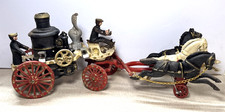 Cast Iron "FIRE PUMPER WAGON" Toy w/2 Figures
