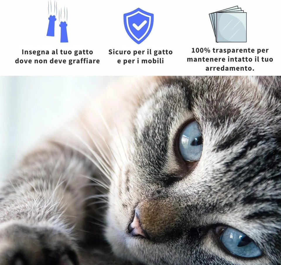 Nastro antigraffio per gatti Biadesivo trasparente per divani porte e tavoli - Immagine 4 di 4