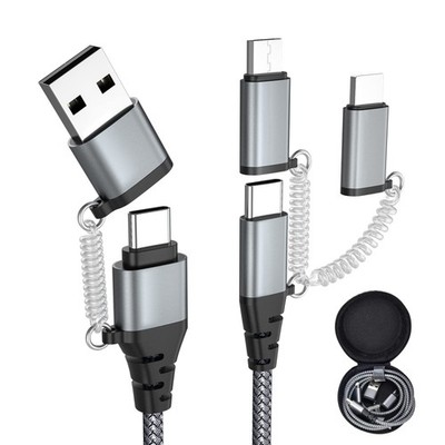 Multi Universal Ladekabel - USB C auf Lightning/Micro 1 Meter, schwarz 