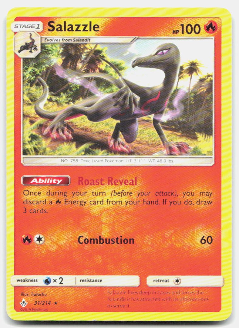 Unbroken Bonds Salazzle 31/214 NM Pokemon Rare Tcg Card
