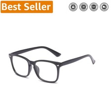 Trendy Unisex Square Non-Prescription Glasses - Comfortable Lightweight Frame