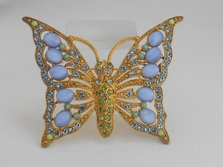 ASKEW LONDON LARGE PASTEL BUTTERFLY BROOCH