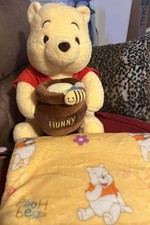 Disney Winnie the Pooh Plush with Hunny Pot and Pooh Bear Blanket