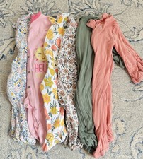 Baby Girl 3-6 months Footed Zip Snap One Piece Sleeper Pajama Lot Bundle Infant