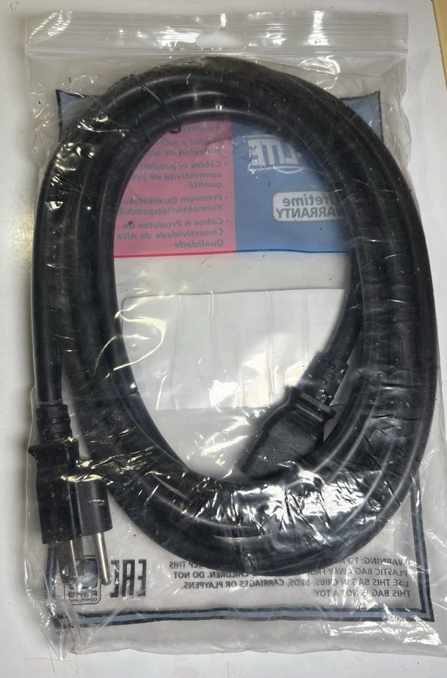 NEW Tripp Lite P007-010 Heavy Duty Power Cord, C13 to 5-15P, 125V, 15A, 10ft - Image 4 of 4