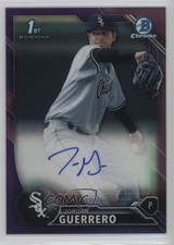 2016 Bowman Chrome Prospects Purple Refractor 22/250 Jordan Guerrero Auto 2d9