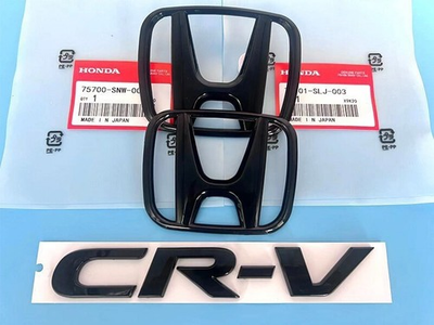 #ad GLOSS BLACK 3PCS H LOGO EMBLEM BADGE FRONT amp; REAR FIT FOR 2017 2022 HONDA CR V $20.99